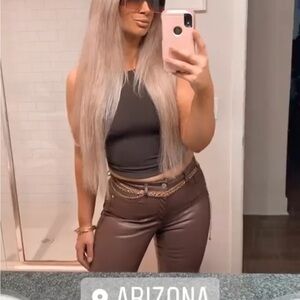 Express Brown Leather Pants